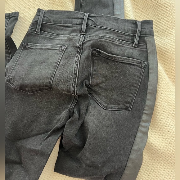 Frame Le Skinny de Jeanne leather trim jeans - Picture 3 of 3